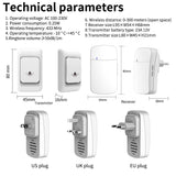 Outdoor Wireless Door bell  дверной звонок Chime Kit 300M Remote Control Home Welcome My Melody Ring Doorbell Jennyshome