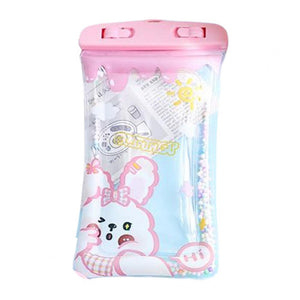 Transparent Removal Lanyard Mobile Phone Pouch Air Cushion Edge Cute Cartoon Print Mobile Phone Water Proof Bag for Swimming Jennynailart