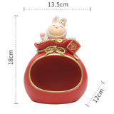 2023 Cute Rabbit Bunny Figurines 12 Zodiac Statues Phone Holder Storage Tray Ornaments New Year Home Decoration Jennyshome