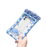 Transparent Removal Lanyard Mobile Phone Pouch Air Cushion Edge Cute Cartoon Print Mobile Phone Water Proof Bag for Swimming Jennynailart