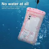 Transparent Removal Lanyard Mobile Phone Pouch Air Cushion Edge Cute Cartoon Print Mobile Phone Water Proof Bag for Swimming Jennynailart