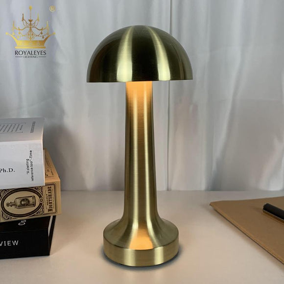 Metal mushroom rechargeable touch desk lamp Jennynailart