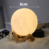 3D LED Moon Lamp Printed Bedside Moon Night Light Jennyshome