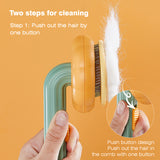 Pumpkin Cat Brush Comb For Pet Grooming Removes Loose Underlayers Tangled Hair Remover Brush Pet Hair Shedding Self Cleaning Jennyshome