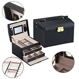 Jewelry Box Large Capacity Leather Storage Jewelry Case-Jennyhome