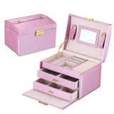 Jewelry Box Large Capacity Leather Storage Jewelry Case-Jennyhome