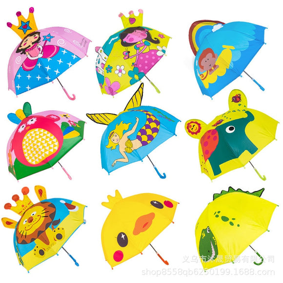 Cute Cartoon Kids Umbrella Animation Creative Long-Handled 3D Ear Modeling Children's Umbrella3-Jennyhome Jennynail