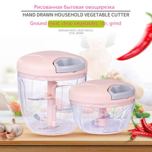 500/900ml Manual Mini Food Chopper - Jennyhome Jennyhome