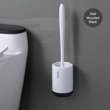 TPR Toilet Brush and Holder Set No Dead Corners Wall-Mounted Toilet Brush-Jennyhome