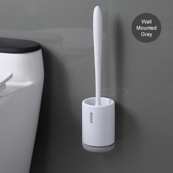 TPR Toilet Brush and Holder Set No Dead Corners Wall-Mounted Toilet Brush-Jennyhome