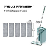 360 Rotating Flat Mop with Bucket  Household Cleaning Squeeze Mop-Jennyhome