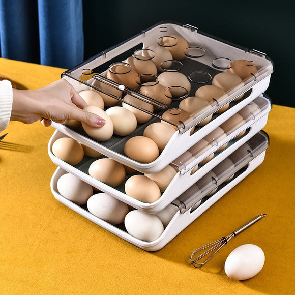 Transparent Rolling Style Egg Storage Tray - Jennyhome Jennyhome