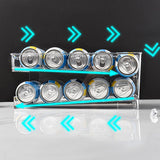 2-Tier Rolling Refrigerator Soda Cans Organizer - Jennyhome Jennyhome